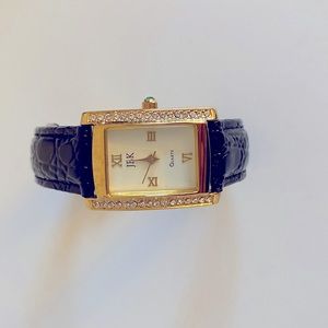 Camrose & Kross Jackie Kennedy Gold & Black Crystal Watch New Without Tags